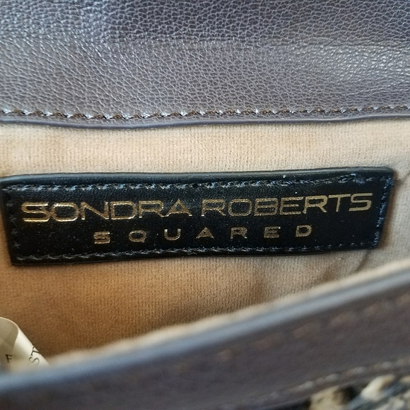 Sondra Roberts Squared Snake Print Small Crossbody - Picture 7 of 10